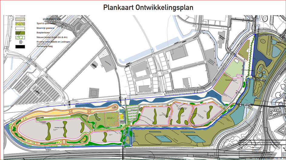 kaart met daarin in de ontwikkelgebieden in Almere Poort De Voortuin