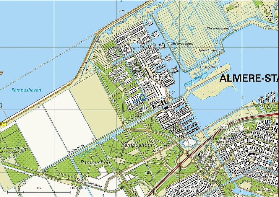 Kaart met de ligging van Sprietzeil in Almere Noorderplassen Oost.